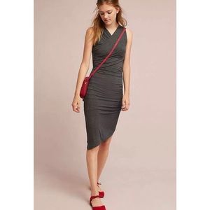 Anthropologie Gray Sleeveless Wrap Dress